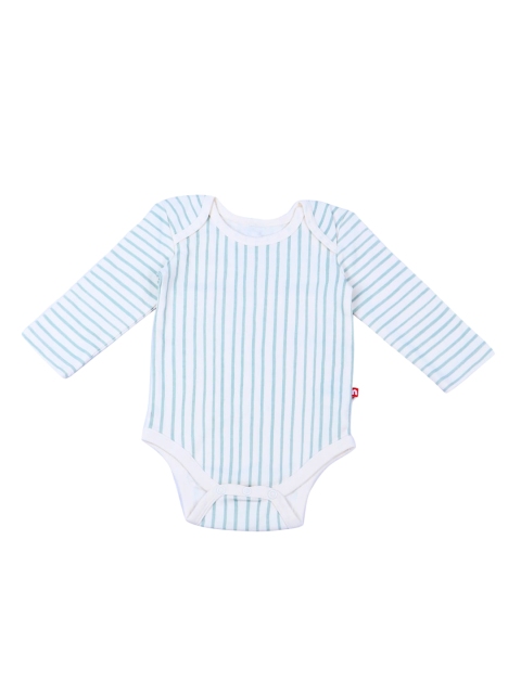 

Nino Bambino Infants Blue & White Striped Pure Organic Cotton Bodysuit