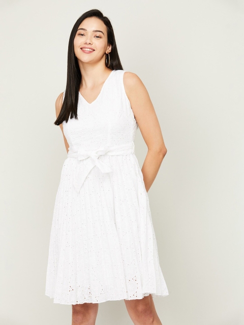 

CODE by Lifestyle White Schiffli Dress