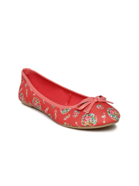

Ginger by Lifestyle Women Coral Orange Printed Ballerinas
