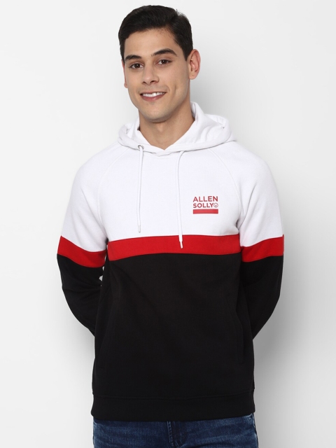 

Allen Solly Men Black Colourblocked Hooded Sweatshirt