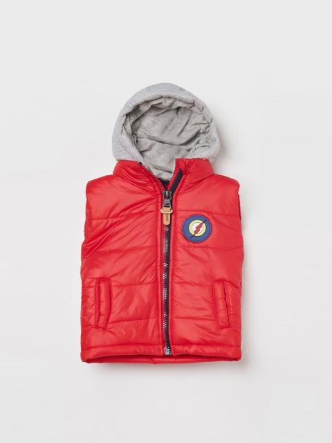 

Juniors by Lifestyle Boys Red Camouflage Padded Jacket with Patchwork