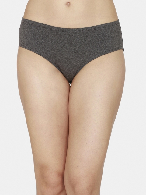 

Zivame Women Charcoal Grey Low Rise Full Coverage Hipster