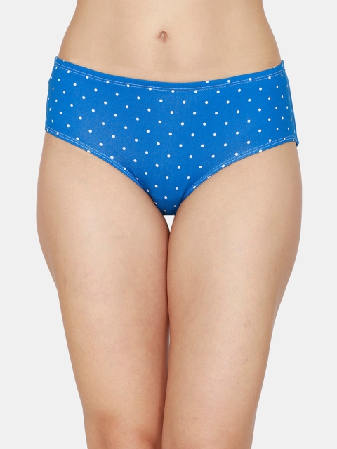 

Zivame Women Blue & White Printed Hipster Briefs