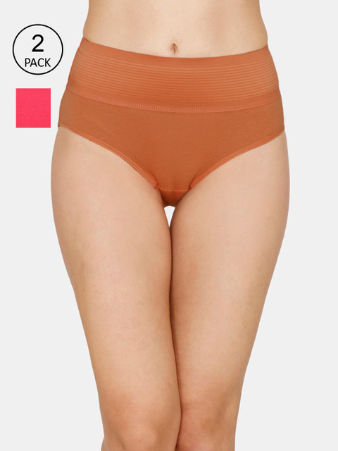 

Zivame Women Pack Of 2 Assorted High Rise Hipster Briefs
