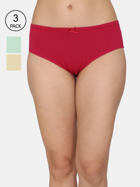 

Zivame Women Pack Of 3 Assorted Mid Rise Briefs