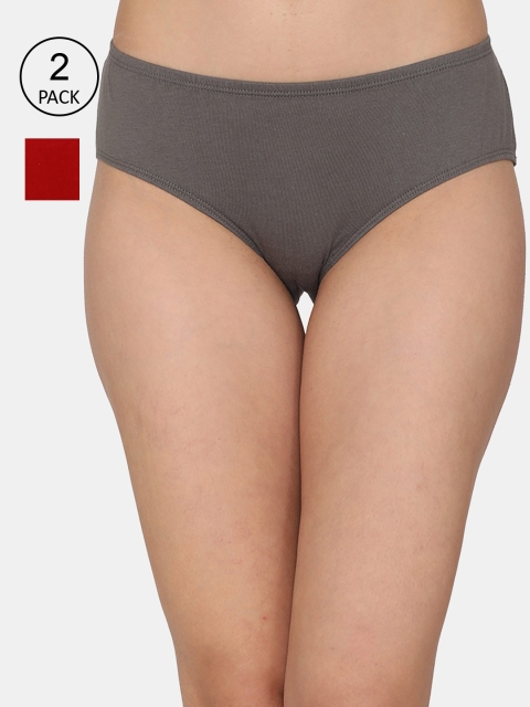 

Zivame Women Pack Of 2 Assorted Pure Cotton Hipster Briefs