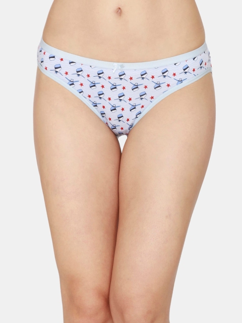 

Zivame Women Blue & Red Printed Bikini Briefs