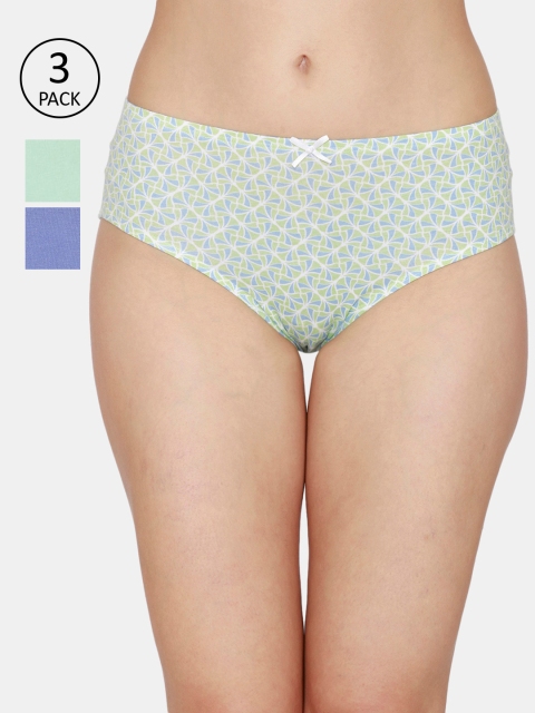 

Zivame Women Pack Of 3 Assorted Mid Rise Briefs