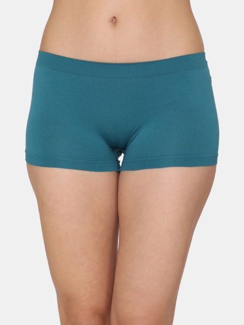 

Zivame Women Teal Solid Boy Shorts