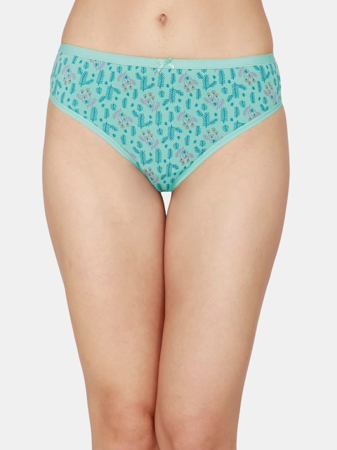 

Zivame Sea Green Low Rise Floral Printed Cotton Thong ZI2673FASHHASRT