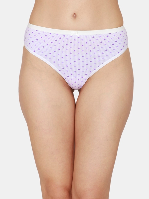 

Zivame Women Purple Printed Low Rise Thong