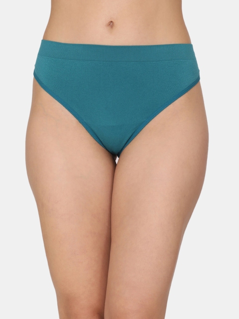 

Zivame Women Blue Mid-Rise Seamless Thong