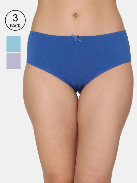 

Zivame Women Pack Of 3 Assorted Mid Rise Briefs