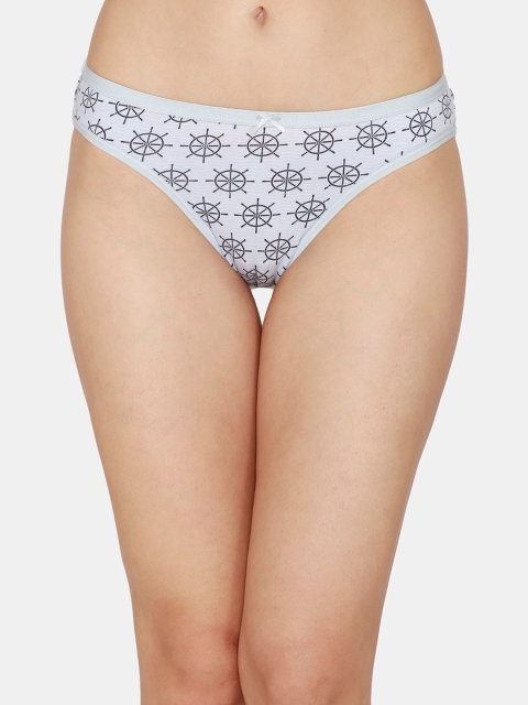 

Zivame Women Grey Printed Low-Rise Bikini Briefs