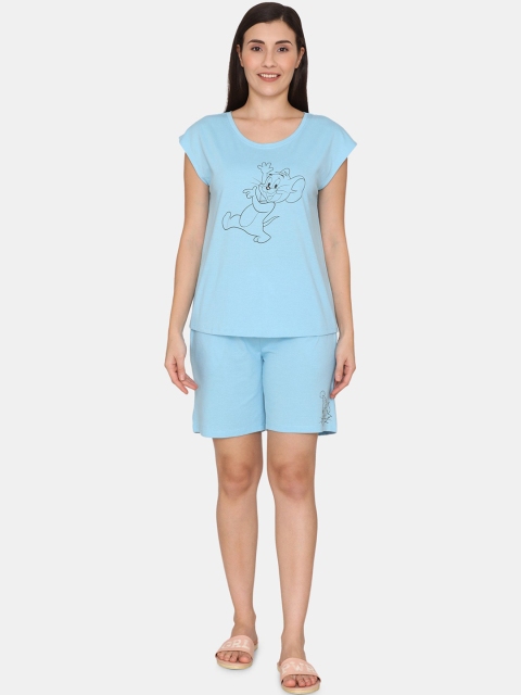 

Zivame Women Blue Tom & Jerry Printed Night Suit