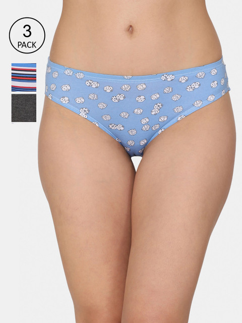 

Zivame Women Pack Of 3 Assorted Bikini Briefs