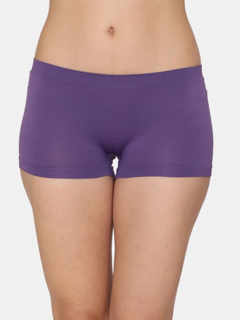 

Zivame Women Purple Solid Boy Shorts Briefs