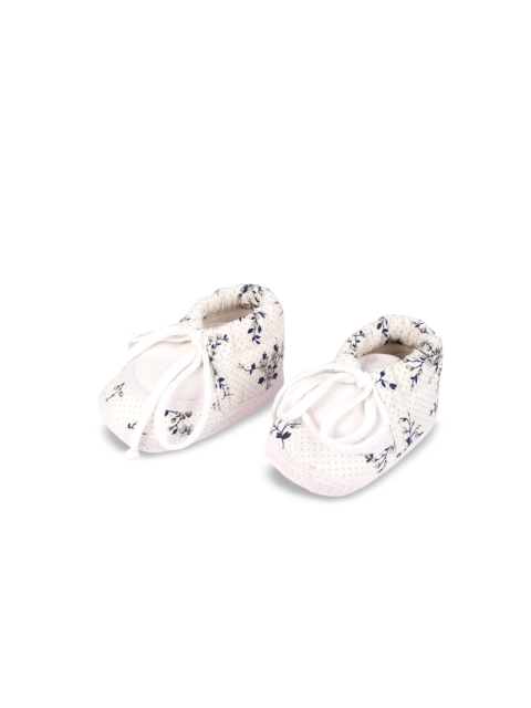 

Spiky Kids White & Pink Printed Anti-Skid Cotton Booties