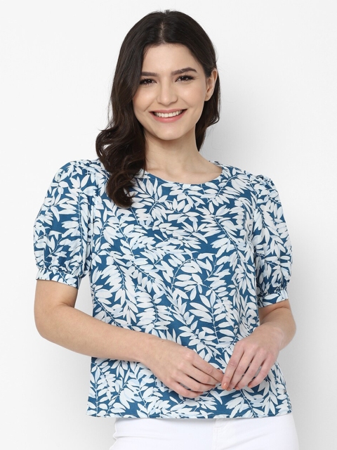 

Allen Solly Woman Blue Floral Print Top