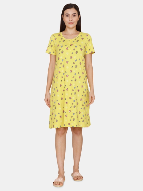 

Zivame Yellow Printed Nightdress