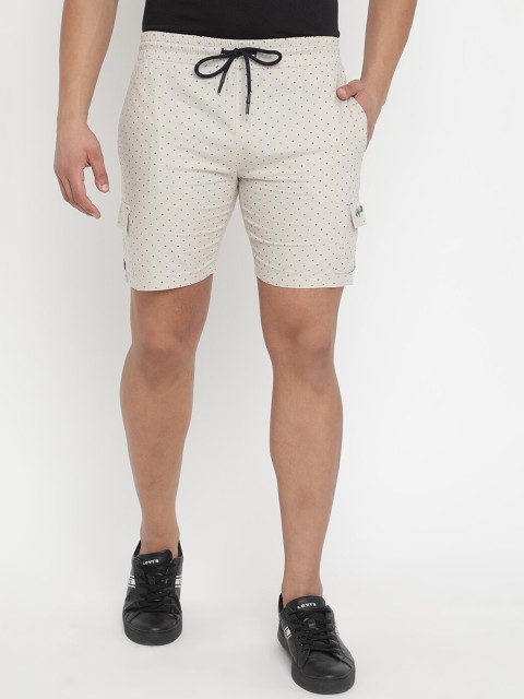 

V2 Value & Variety Men Beige & Black Printed Cotton Shorts