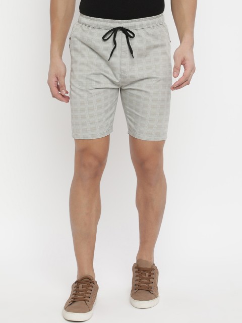 

V2 Value & Variety Men Grey Checked Cotton Shorts