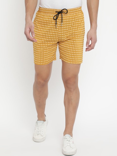 

V2 Value & Variety Men Mustard Conversational Printed Shorts
