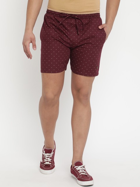 

V2 Value & Variety Men Maroon Printed Shorts