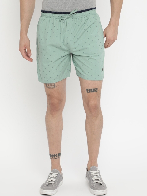

V2 Value & Variety Men Green & Blue Printed Cotton Shorts