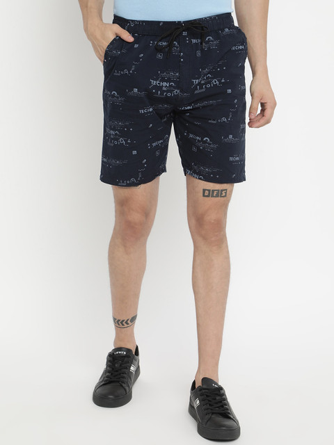 

V2 Value & Variety Men Navy Blue Printed Shorts