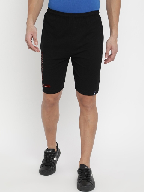 

V2 Value & Variety Men Black & Orange Typography Printed Cotton Shorts