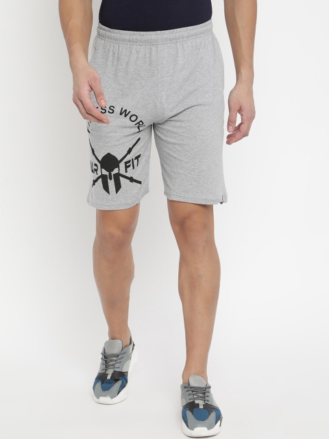 

V2 Value & Variety Men Grey Melange Printed Shorts