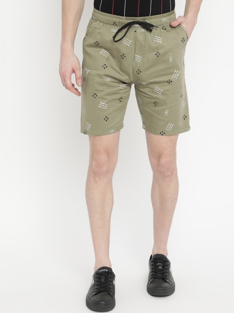 

V2 Value & Variety Men Green Printed Shorts