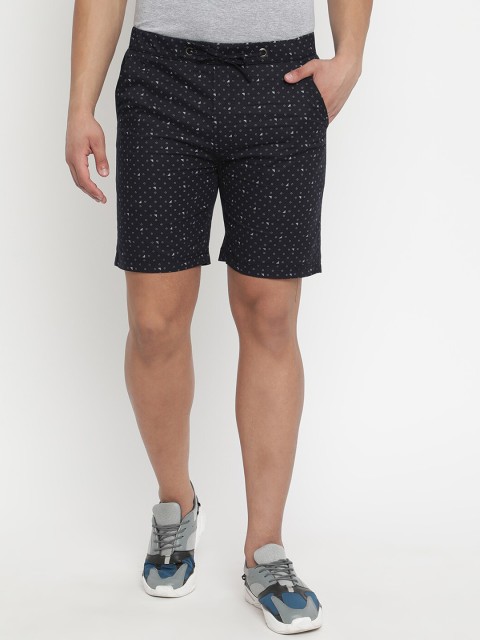 

V2 Value & Variety Men Navy Blue & White Printed Cotton Shorts