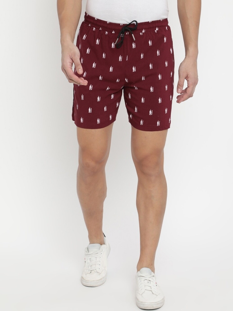 

V2 Value & Variety Men Maroon Printed Shorts