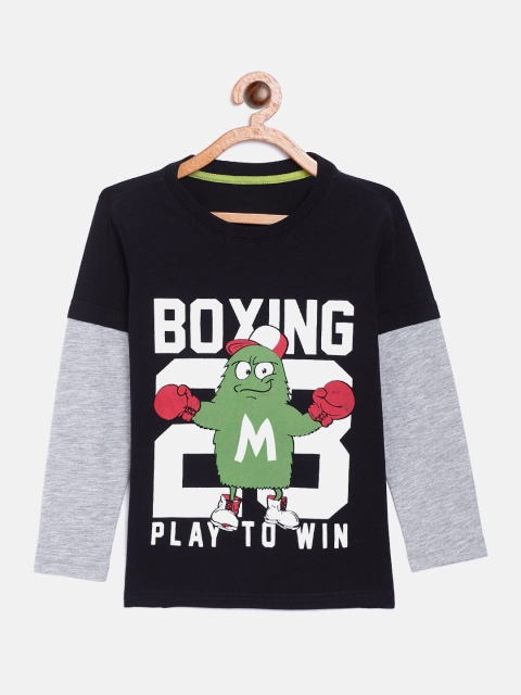 

Stylo Bug Girls Black Typography Printed T-shirt