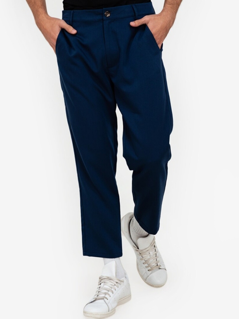 

ZALORA BASICS Men Navy Blue Classic Easy Wash Trousers