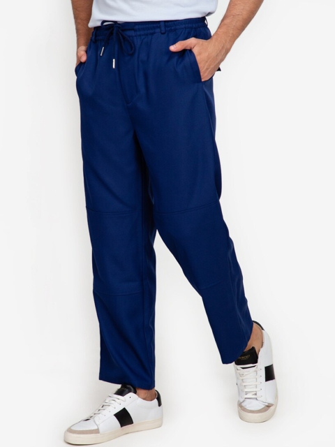 

ZALORA BASICS Men Navy Blue Classic Easy Wash Trousers