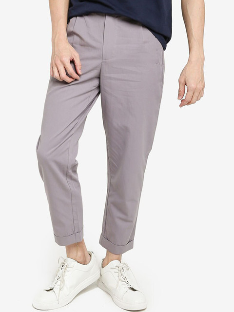 

ZALORA BASICS Men Grey Classic Easy Wash Joggers Trousers