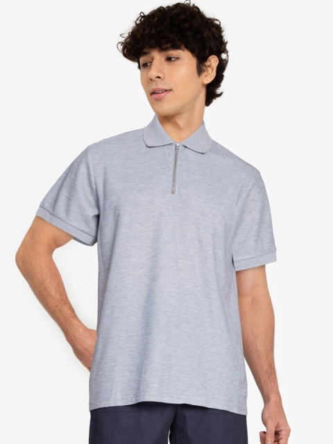 

ZALORA BASICS Men Grey Polo Collar T-shirt