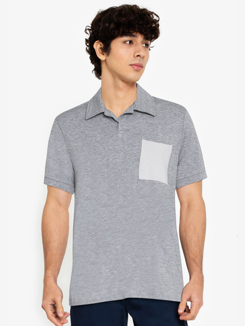 

ZALORA BASICS Men Grey Polo Collar T-shirt