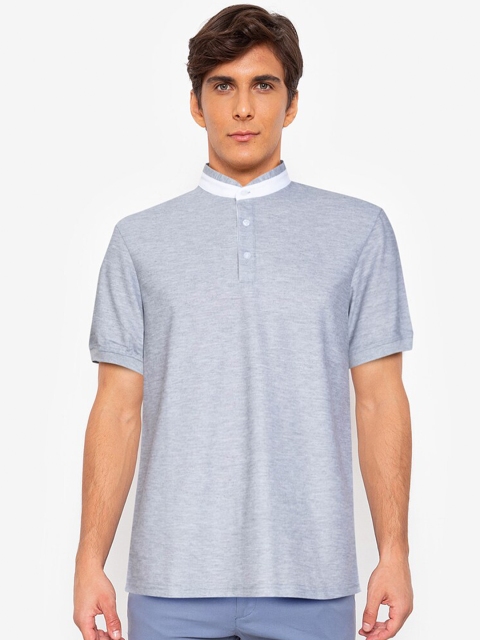 

ZALORA BASICS Men Grey High Neck T-shirt