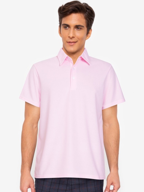 

ZALORA BASICS Men Pink Polo Collar T-shirt