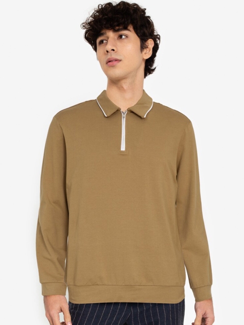 

ZALORA BASICS Men Brown Polo Collar T-shirt