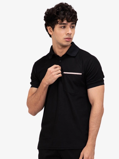 

ZALORA BASICS Men Black Polo Collar T-shirt