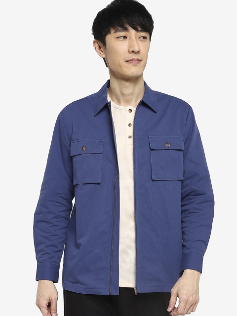 

ZALORA BASICS Men Blue Lightweight Open Front Jacket