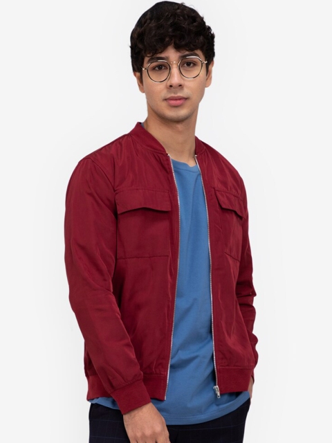 

ZALORA BASICS Men Red Lightweight Bomber Jacket