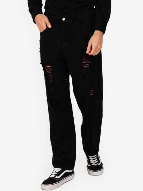 

ZALORA BASICS Men Black Highly Distressed Stretchable Jeans
