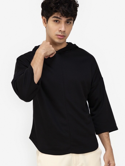 

ZALORA BASICS Men Black Hooded Sweatshirt