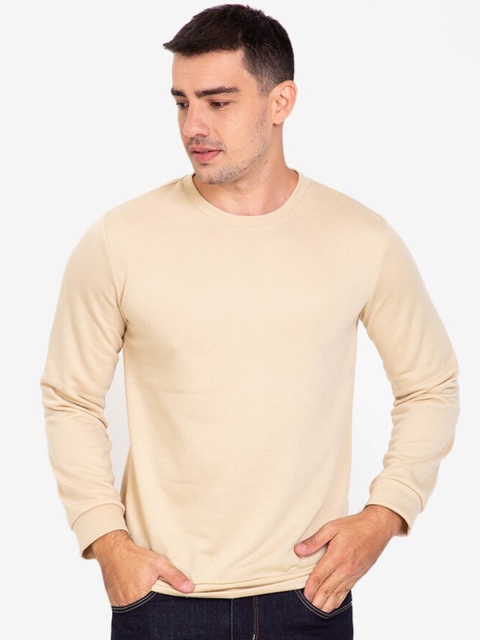 

ZALORA BASICS Men Beige Crew Neck Sweatshirt